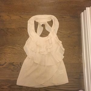 Ruffled backless tank